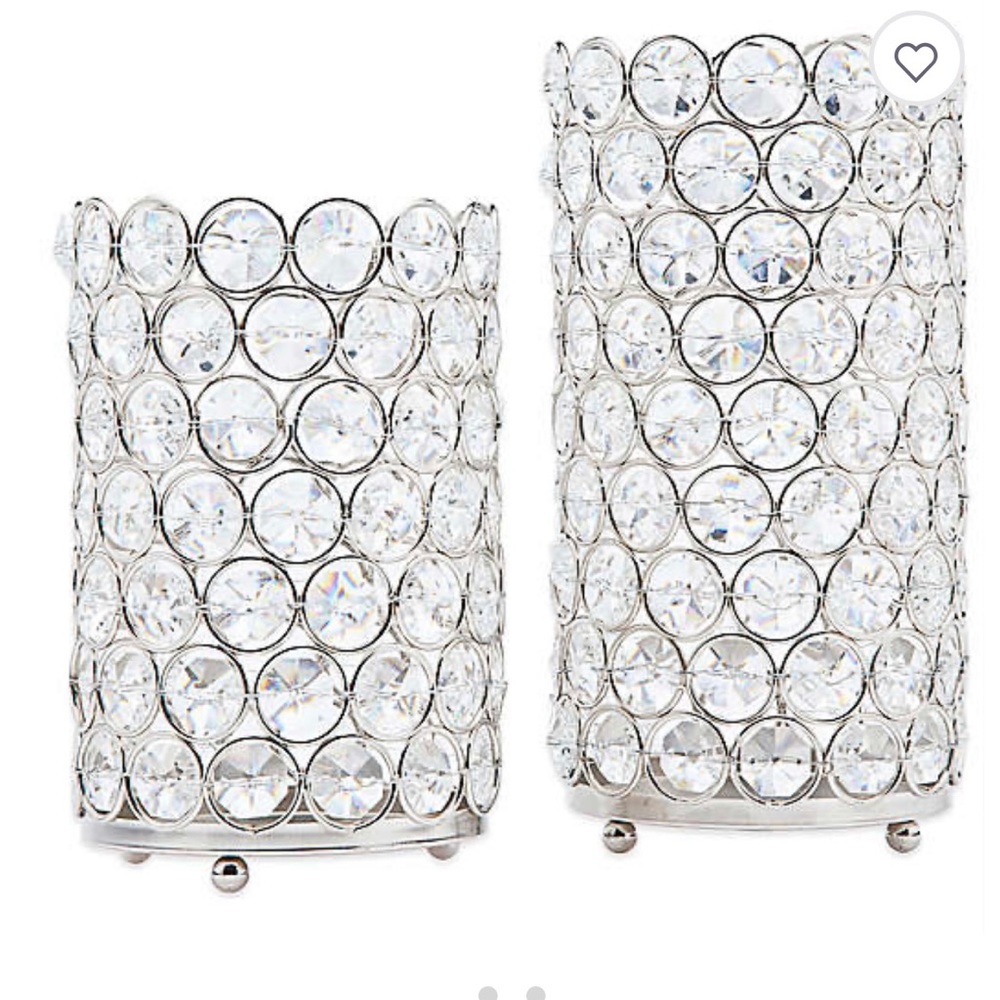 Crystal hurricane candle holders